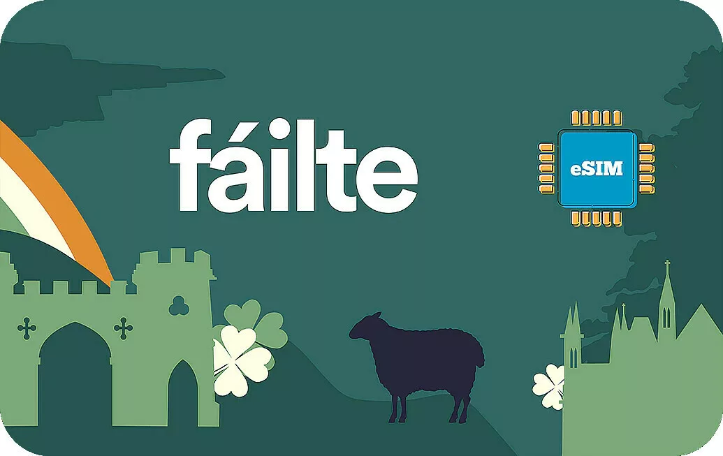 Ireland travel eSIM data card.