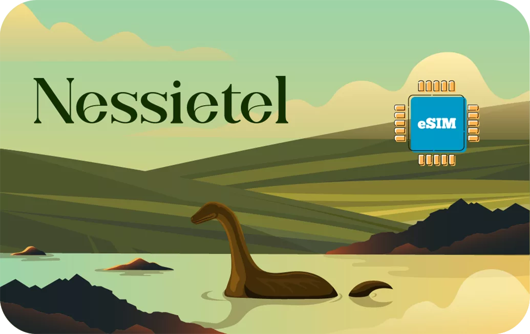 Scotland travel eSIM data card.